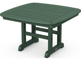 POLYWOOD® Nautical Recycled Plastic Square Conversation Table with Umbrella Hole