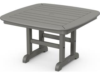 POLYWOOD® Nautical Recycled Plastic Square Conversation Table with Umbrella Hole
