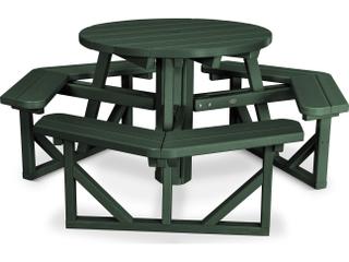 POLYWOOD® Park Recycled Plastic Round Patio Picnic Table