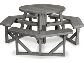 POLYWOOD® Park Recycled Plastic Round Patio Picnic Table