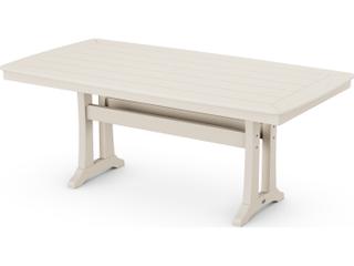 POLYWOOD® Nautical Recycled Plastic Rectangular Patio Dining Table with Umbrella Hole