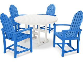 POLYWOOD® Classic Adirondack Recycled Plastic Dining 5-Piece Patio Dining Set