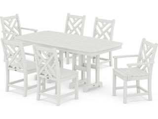 POLYWOOD® Chippendale Recycled Plastic 7-Piece Outdoor Dining Set