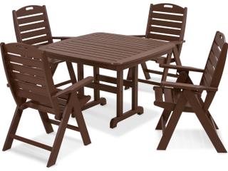 POLYWOOD® Nautical Recycled Plastic 5 Piece Patio Dining Set
