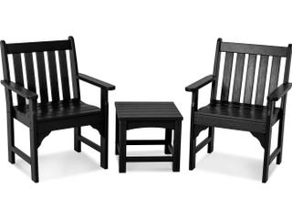 POLYWOOD® Vineyard Recycled Plastic 3-Piece Garden Outdoor Lounge Set