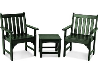 POLYWOOD® Vineyard Recycled Plastic 3-Piece Garden Outdoor Lounge Set
