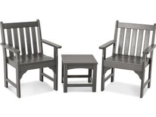 POLYWOOD® Vineyard Recycled Plastic 3-Piece Garden Outdoor Lounge Set