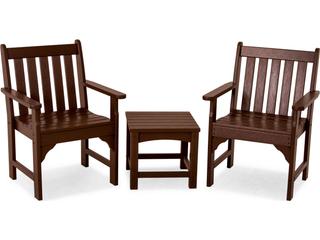 POLYWOOD® Vineyard Recycled Plastic 3-Piece Garden Outdoor Lounge Set