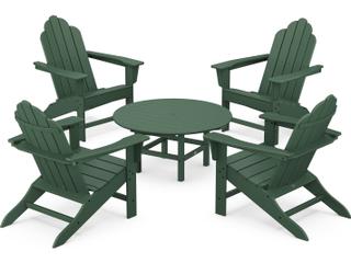 POLYWOOD® Long Island Recycled Plastic Adirondack 5-Piece Conversation Group