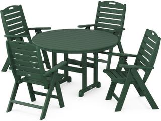 POLYWOOD® Nautical Recycled Plastic 5 Piece Outdoor Patio Dining Set