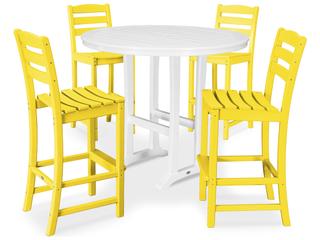 POLYWOOD® La Casa Recycled Plastic 5 Piece Bar Side Set