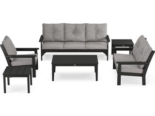 POLYWOOD® Vineyard Recycled Plastic 6 Piece Deep Seating Outdoor Lounge Set