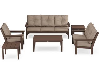 POLYWOOD® Vineyard Recycled Plastic 6 Piece Deep Seating Outdoor Lounge Set