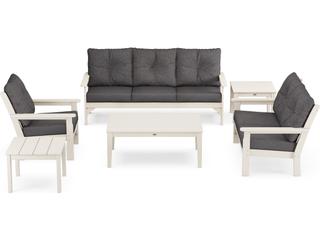 POLYWOOD® Vineyard Recycled Plastic 6 Piece Deep Seating Outdoor Lounge Set