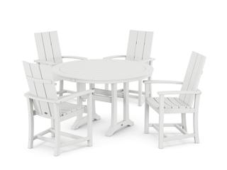 POLYWOOD® Modern Recycled Plastic Trio 5 Piece Outdoor Dining Set