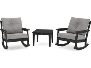 POLYWOOD® Vineyard Recycled Plastic 3 Deep Seating Rocker Patio Lounge Set