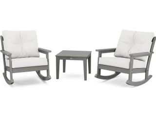 POLYWOOD® Vineyard Recycled Plastic 3 Deep Seating Rocker Patio Lounge Set