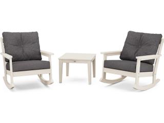 POLYWOOD® Vineyard Recycled Plastic 3 Deep Seating Rocker Patio Lounge Set