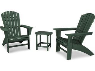 POLYWOOD® Nautical Recycled Plastic 3 Piece Outdoor Patio Lounge Set