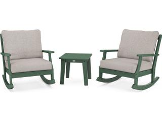 POLYWOOD® Braxton Recycled Plastic Deep Seating 3 Piece Patio Lounge Set