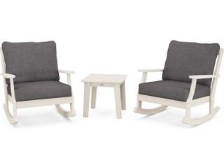 POLYWOOD® Braxton Recycled Plastic Deep Seating 3 Piece Patio Lounge Set