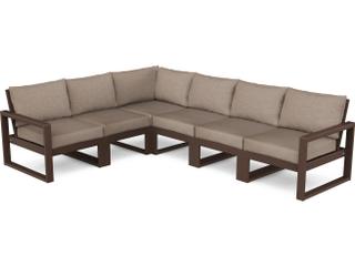 POLYWOOD® Edge Recycled Plastic Deep Seating 6 Piece Sectional Patio Lounge Set