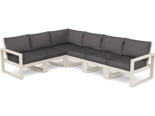 POLYWOOD® Edge Recycled Plastic Deep Seating 6 Piece Sectional Patio Lounge Set
