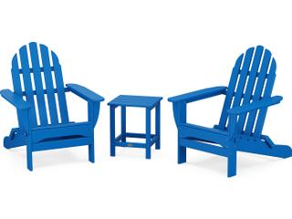 POLYWOOD® Classic Recycled Plastic 3 Piece Adirondack Patio Lounge Set