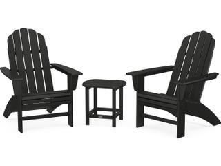 POLYWOOD® Vineyard Recycled Plastic 3 Piece Curved Adirondack Outdoor Lounge Set