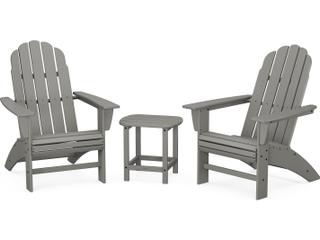 POLYWOOD® Vineyard Recycled Plastic 3 Piece Curved Adirondack Outdoor Lounge Set