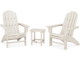 POLYWOOD® Vineyard Recycled Plastic 3 Piece Curved Adirondack Outdoor Lounge Set