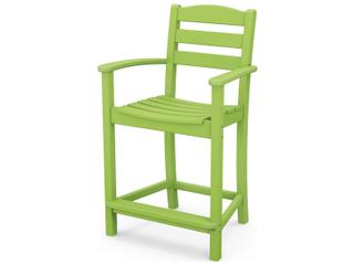 POLYWOOD® La Casa Cafe Recycled Plastic Arm Outdoor Counter Stool