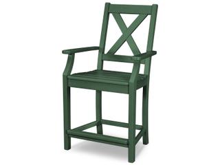 POLYWOOD® Braxton Recycled Plastic Counter Arm Chair