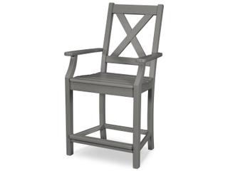 POLYWOOD® Braxton Recycled Plastic Counter Arm Chair