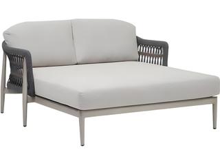 Ratana Coconut Grove Silver Pearl Aluminum Cushion Lounge Bed