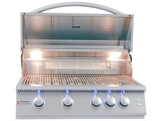 RCS Premier Series 32 Inch 4-Burner Built-In Propane Gas Grill With Rear Infrared Burner & Grill Lights