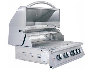 RCS Premier Series 32 Inch 4-Burner Built-In Propane Gas Grill With Rear Infrared Burner & Grill Lights
