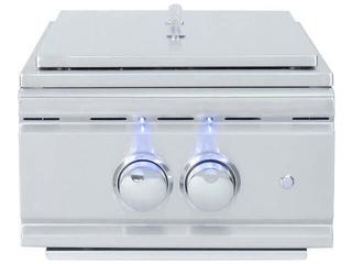 RCS Grills Stainless Steel Pro Side Burner Slide-in with Blue LED-Propane