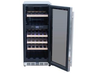 RCS Grills Stainless Steel Wine Cooler Refrigerator with 15 Glass Window Front