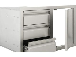 RCS Grills Stainless Steel Triple Drawer with Single Door