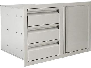 RCS Grills Stainless Steel Triple Drawer with Single Door
