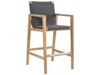 Royal Teak Collection Admiral Counter Stool in Charcoal