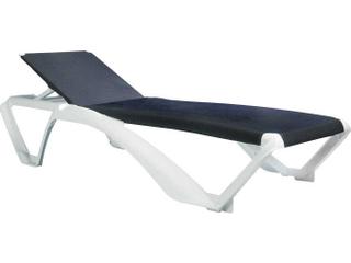 Marina Club Sunlounger White Structure Blue Jeans Textilene Price Includes 2