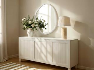 Renwil Folignio Rice Stone Oval Wall Mirror