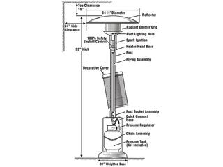 Sunglo Steel Portable Infrared Propane Patio Heater