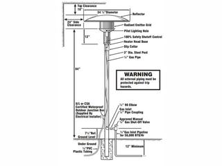 Black Permanent NG Outdoor Patio Heater