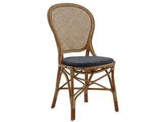 Sika Design Originals Antique Wicker Cushion Dining Chair in Youtoo Dark Grey