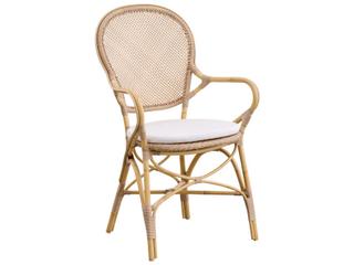 Sika Design Exterior Aluminum Natural Tempotest Canvas White Cushion Dining Chair