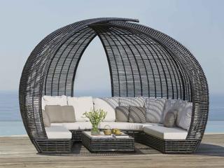 Skyline Design Sparta Black Mushroom Aluminum Cushion Lounge Bed
