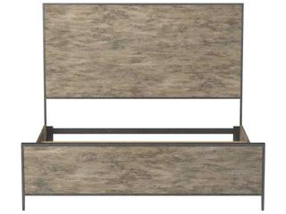 Cameron Raw Silk Gray Wood Queen Panel Bed